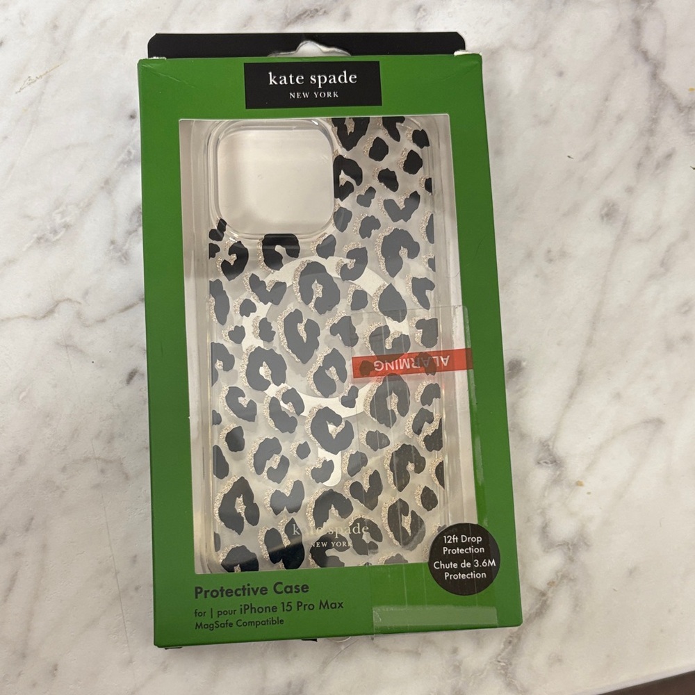 Kate Spade Black Leopard iPhone 15 Pro Max Case